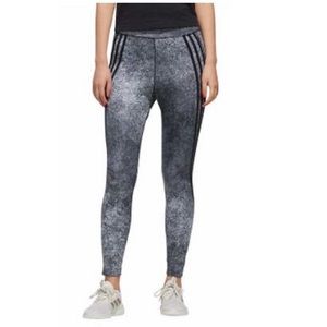 adidas 3 Stripe Tight Aeroready 7/8 Leggings Grey Blk Size Small
